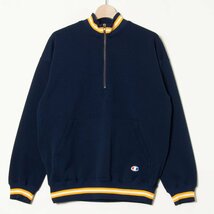 Champion products チャンピオン プロダクツ サイズO ジャケット ハーフジップ プルオーバー ポリエステル混 紺/ネイビー 古着 カジュアル_画像1