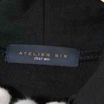 【1円スタート】新品 タグ付き ATELIER SIX アトリエシックス スウェットフード付きワンピース 長袖 ミディ丈 綿100％ カジュアル 黒 F_画像6