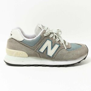 【1円スタート】New Balance ニューバランス ML574BA2 ローカットスニーカー シューズ STEEL GRAY スチールグレー 23cm レザー 合成繊維