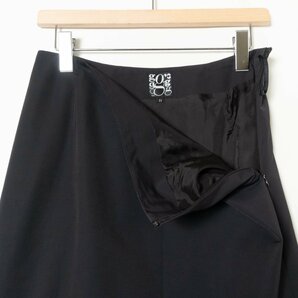 LAPINE ラピーヌ ロングスカート 裾メッシュ ボトムス サイドジップ 11 綿 コットン ブラック 黒 綺麗め カジュアル 婦人服の画像3