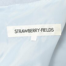 STRAWBERRY-FIELDS ノースリーブワンピース ストロベリーフィールズ ブルー系 ウエストリボン 綺麗め フェミニン ポリエステル 夏 日本製_画像6