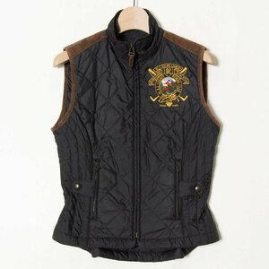 Ralph Lauren ラルフローレン キルティング ベスト ブラック 黒 レディース 婦人 女性 7 カジュアル ダブルジップ 大人 シンプル 無地