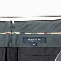 Burberry バーバリー ローライズ センタープレス スラックス スリム 日本製 ウール100％ ブラック 黒 36 レディース 婦人 女性 大人_画像6