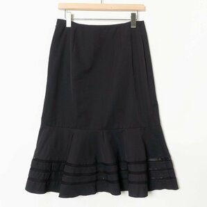 LAPINE ラピーヌ ロングスカート 裾メッシュ ボトムス サイドジップ 11 綿 コットン ブラック 黒 綺麗め カジュアル 婦人服の画像5
