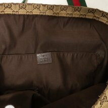 【1円スタート】GUCCI グッチ イタリア製 189669 GGキャンバス シェリーライン トートバッグ 肩掛け ブラウン キャンバス レザー 鞄_画像8