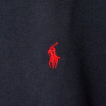 【1円スタート】メール便○ 未使用 USA製 Polo by Ralph Lauren ラルフローレン 半袖ポロシャツ 鹿の子 カットソー ポニー刺繍 綿100 紺 L_画像4