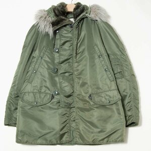 【1円スタート】ALPHA INDUSTRIES アルファ N-3B ミリタリージャケット ブルゾン コート 防寒 アメカジ 緑 セージグリーン M USA製