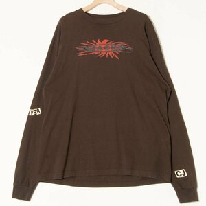 【1円スタート】CACTUS JACK カクタスジャック TRAVIS SCOTT 2022 長袖Tシャツ カットソー 綿100％ カジュアル ストリート 茶色 XL　