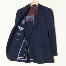 【1円スタート】HACKETT LONDON ハケットロンドン シングルジャケット 2ボタン 背抜き ウール100％ トラッド 春夏 ネイビー 紺 44R_画像3