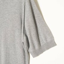 【1円スタート】メール便○ JOHN SMEDLEY ジョンスメドレー クルーネック半袖セーター ハイゲージニット 綿100％ ベーシック 灰色 英国製_画像3