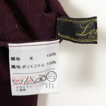 Leilian トップス ブラウスカットソー レリアン ダークパープル 上品 フラワーモチーフ シアースリーブ ハイネック 毛100% ポリ 11 日本製_画像6