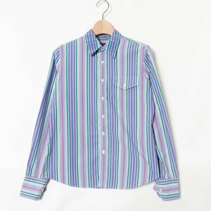 RALPH LAUREN ラルフローレン キッズ ストライプ柄 シャツ 長袖 トップス 総柄 カットソー 11 綿100% コットン ブルー アメカジ 子供服