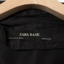 ZARA BASIC ザラ ベーシック ジップアップジャケット ライトアウター 上着 羽織 USA XS ポリエステル100% ブラック 黒 モード カジュアル_画像2