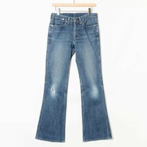 LEVI'S Red loop デニムパンツ リーバイス レッドループ ブルー インディゴ ダメージ ジップフライ ブーツカット 綿98% 30インチ 日本製_画像1