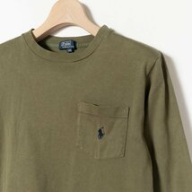 メール便◯ POLO RALPH LAUREN ポロラルフローレン 子供服 キッズ クルーネックカットソー ロンT 長袖 カーキ 140 綿100 シンプル 無地 春_画像5