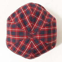 WOOLRICH ウールリッチ キャップ 帽子 100％綿 レッド ブルー チェック柄 カジュアル アウトドア 春夏 メンズ 紳士 男性 服飾小物_画像6