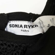 SONIA RYKIEL ソニアリキエル 透かし編み ワンピース 長袖 バックタック Mサイズ 綿100% コットン ブラック 黒 カジュアル 春夏_画像2