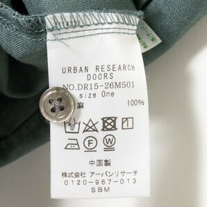 URBAN RESEARCH DOORS LINEN 長袖シャツワンピース アーバンリサーチドアーズ リネン グリーン ロング丈 リネン100％ 綺麗めカジュアル Oneの画像8