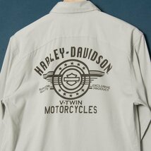 メール便◯ HARLEY DAVIDSON ハーレーダビッドソン サイズS 長袖 シャツ ポリエステル混 メッシュ 灰色/グレー メンズ カジュアル アメカジ_画像5