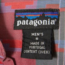 patagonia パタゴニア サイズS チェック柄 長袖 シャツ コットン100％ 赤/レッド系 メンズ 春夏 トップス アウトドア 古着_画像5