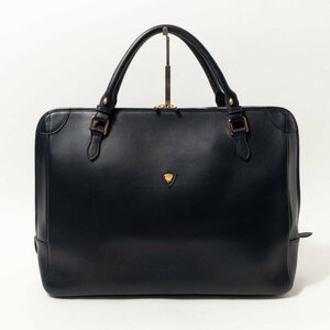 [1 jpy start ]CHAMBORD SELLIER car n ball Serie France made briefcase business bag navy leather A4 size storage possible bag 