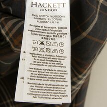 メール便◯ HACKETT LONDON ハケットロンドン サイズM 長袖 シャツ チェック柄 チャコール系 コットン100％ メンズ カジュアル トップス_画像6