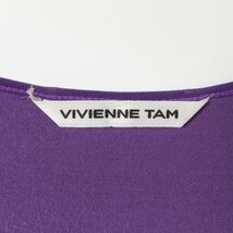 メール便◯ VIVIENNE TAM ヴィヴィアンタム トップス ドルマンカットソー パープル オリエンタル 花刺繍 0サイズ レーヨン ポリウレタン_画像2