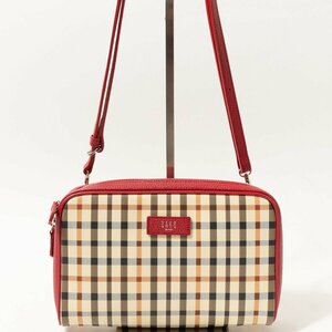 DAKS ダックス ショルダーバッグ レッド 赤 ベージュ ブラウン レザー 本革 日本製 チェック柄 レディース 斜め掛け カジュアル bag 鞄