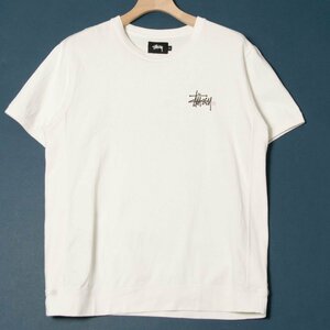 メール便◯ Stussy ステューシー サイズM 半袖 Tシャツ ロゴプリント クルーネック 白/ホワイト シンプル メンズ カジュアル ストリート