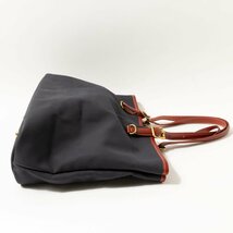 SHIPS × Fetia シップス × フェティア コラボ トートバッグ ネイビー 紺 ダークブラウン ナイロン レザー メンズ 手さげ 大容量 bag 鞄_画像4