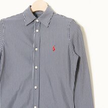 メール便◯ POLO RALPH LAUREN ポロラルフローレン サイズXS 長袖 シャツ コットン100％ ストライプ ストレッチ 紺/ネイビー メンズ 春夏_画像3