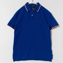 メール便◯POLO RALPH LAUREN ポロラルフローレン 子供服 キッズ ポロシャツ 半袖 ブルー 青 春夏 8 140/68 綿 シンプル ワンポイント刺繍_画像1