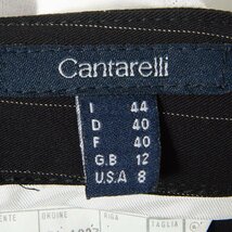 Cantarelli カンタレリ サイズUSA8 スラックス パンツ ボトムス ピンストライプ ウール混 黒/ブラック テーパード センタープレス メンズ_画像6