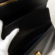 YUMI KATSURA ユミ カツラ 桂由美 ハンドバッグ ブラック 黒 ゴールド レザー 本革 レディース 手さげ シンプル きれいめ フォーマル bag_画像8
