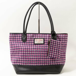 BRITISH GREEN × HARRIS TWEED ブリティッシュグリーン × ハリスツイード コラボ トートバッグ ピンク ダークブラウン レディース bag 鞄の画像1