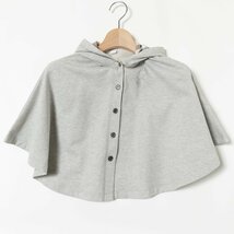 Burberry children バーバリー キッズ ポンチョ フーディ 上着 羽織 無地 98cm 綿100% コットン グレー クラシカル カジュアル 子供服_画像1