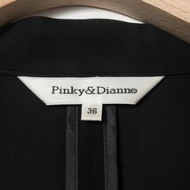 PINKY&DIANNE ピンキーアンドダイアン ノーカラージャケット 羽織 無地 36 ポリエステル100% ブラック 黒 綺麗め カジュアル フォーマル_画像2