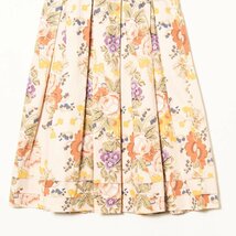 LAURA ASHLEY ローラアシュレイ 花柄ミディ丈ワンピース 半袖 ノーカラー 綿100％ レトロ クラシカル フェミニン 春夏 ベージュ 1_画像4