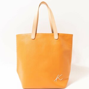 kitamura ハンドバッグ キタムラ レザー ライトキャメル シンプル 刺繍 ステッチ 手持ち ベーシック シンプル マチあり bag 鞄 レディース