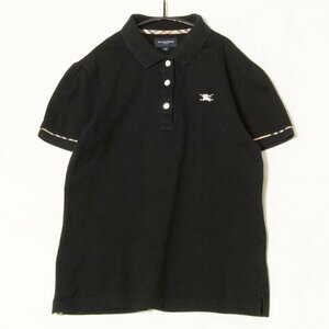 【1円スタート】メール便○ BURBERRY GOLF バーバリー 半袖ポロシャツ 鹿の子 ゴルフウェア 綿100％ ベーシック 黒 ブラック M 日本製