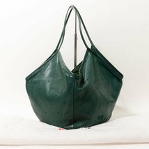 【1円スタート】CAMPER Forhands カンペール・フォーハンズ 日本製 トートバッグ 肩掛け 婦人鞄 ダークグリーン カッティングレザー_画像1