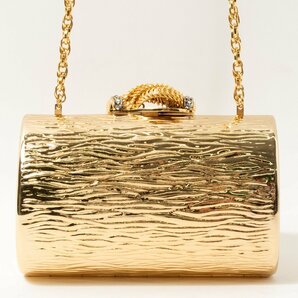 【1円スタート】RODO ロド イタリア製 チェーン ミニショルダーバック 婦人鞄 パーティバッグ ゴールド メタル ゴールド金具 ストーンの画像2