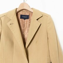 Burberry london バーバリー シングルジャケット 上着 羽織 無地 肩パッド入り 40 綿 コットン ベージュ 綺麗め カジュアル フォーマル_画像3