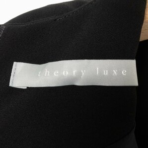 theory luxe 半袖ワンピース セオリーリュクス ブラック シンプル 綺麗め ベーシック 無地 Vネック バックファスナー 裏地あり 38 日本製の画像6