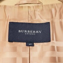 Burberry london バーバリー シングルジャケット 上着 羽織 無地 肩パッド入り 40 綿 コットン ベージュ 綺麗め カジュアル フォーマル_画像2