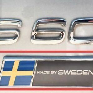 ボルボ made in Sweden クローム バッヂ エンブレム ステッカー スウェーデン / rデザイン ポールスター t4 v50 v40 v60 240 850 ex30 C40の画像4