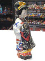 【壽】戦前　今町土人形　花魁　鳩笛　新潟県郷土玩具　首や俎帯に補修があります_画像2