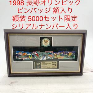 ★ML9939-24★ 1998 長野オリンピック ピンバッジ 額入り 額装 5000セット限定 シリアルナンバー入り