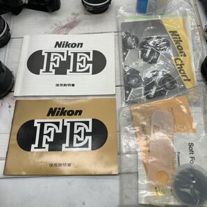 ★ML10368-2★ Nikon FE ボディ ブラック シャッター / レンズ4本 ストロボ 他/ ニコン 一眼レフカメラ フィルムカメラ の画像7