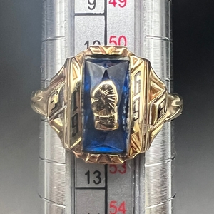 [10K] college ring /13 number /3.5g/ valve(bulb) .a company /Balfour company /1960 period /1969 year / silver / Gold /10 gold / America / imported goods / Vintage 